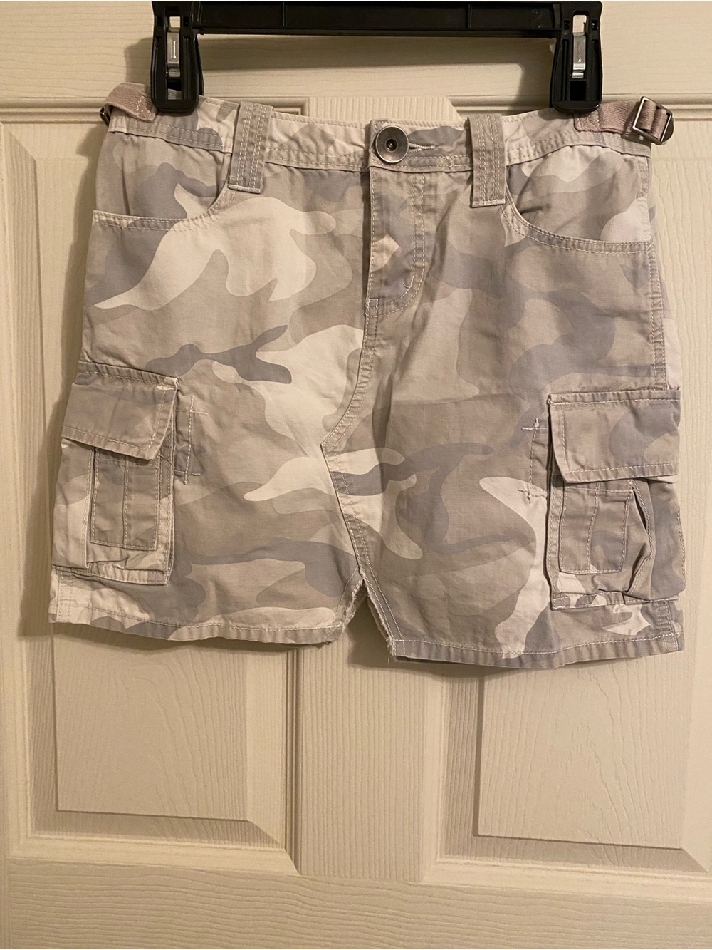 Boston Proper Gray Camo Cargo Skirt